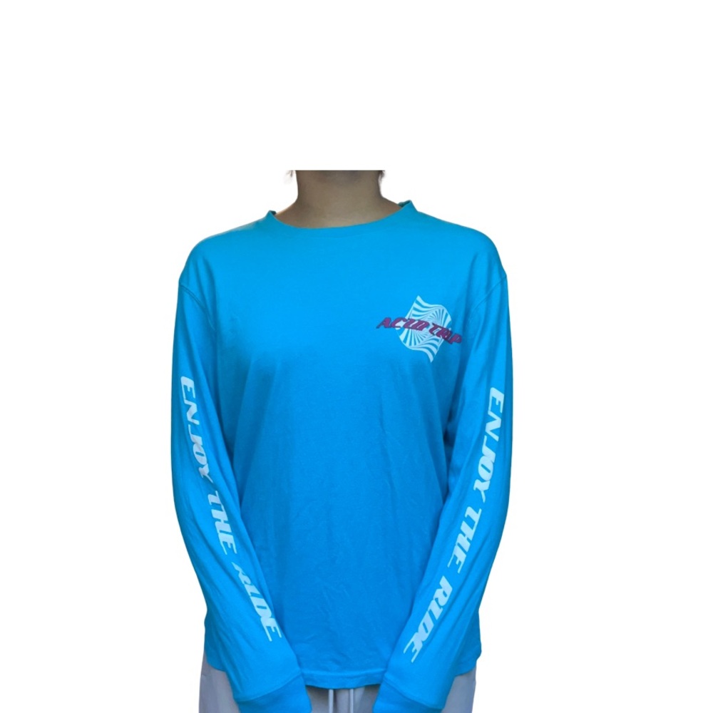 Blue Men’s Pacsun Long Sleeve Acid Trip Shirt “Enjoy The Ride” Size Medium